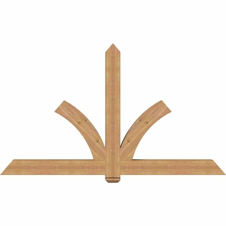 Ekena Millwork Redmond Smooth Timber Gable Bracket, Western Red Cedar, 84"W x 49"H x 5 1/2"D x 5 1/2"F, 14/12 Pitch GBW084X49X0606RED00SWR